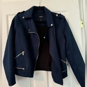 Navy Blue Suede Jacket